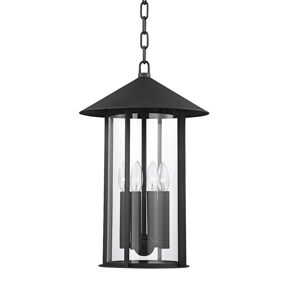 Troy Lighting - F1913-TBK - Long Beach - 4 Light Outdoor Pendant In  Industrial Style-20 Inches Tall and 13 Inches Wide